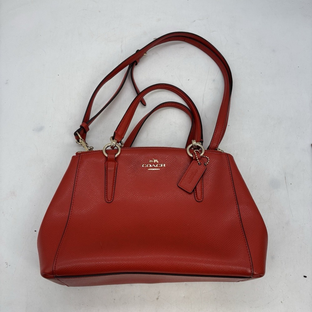 Coach Bright Red Mini Christie Carryall Satchel with Crossbody Strap F57523